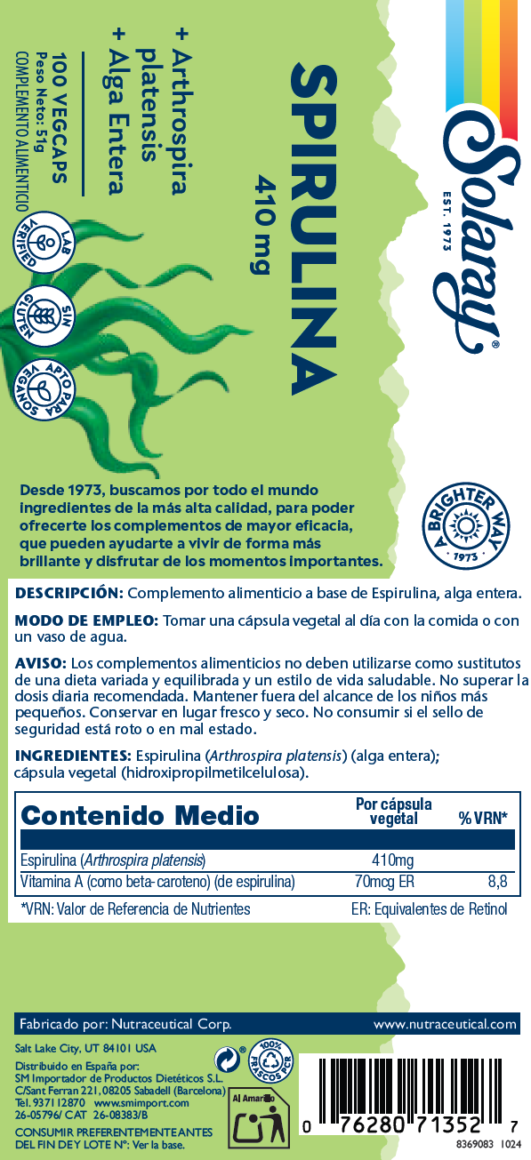 SPIRULINA - 100 VEGCAPS - Imagen 2