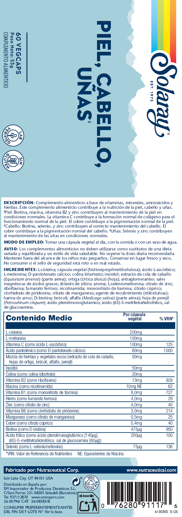 PIEL CABELLO UÑAS - 60 VEGCAPS - Imagen 2