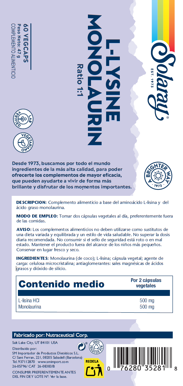 L-LYSINE & MONOLAURIN - 60 VEGCAPS - Imagen 2
