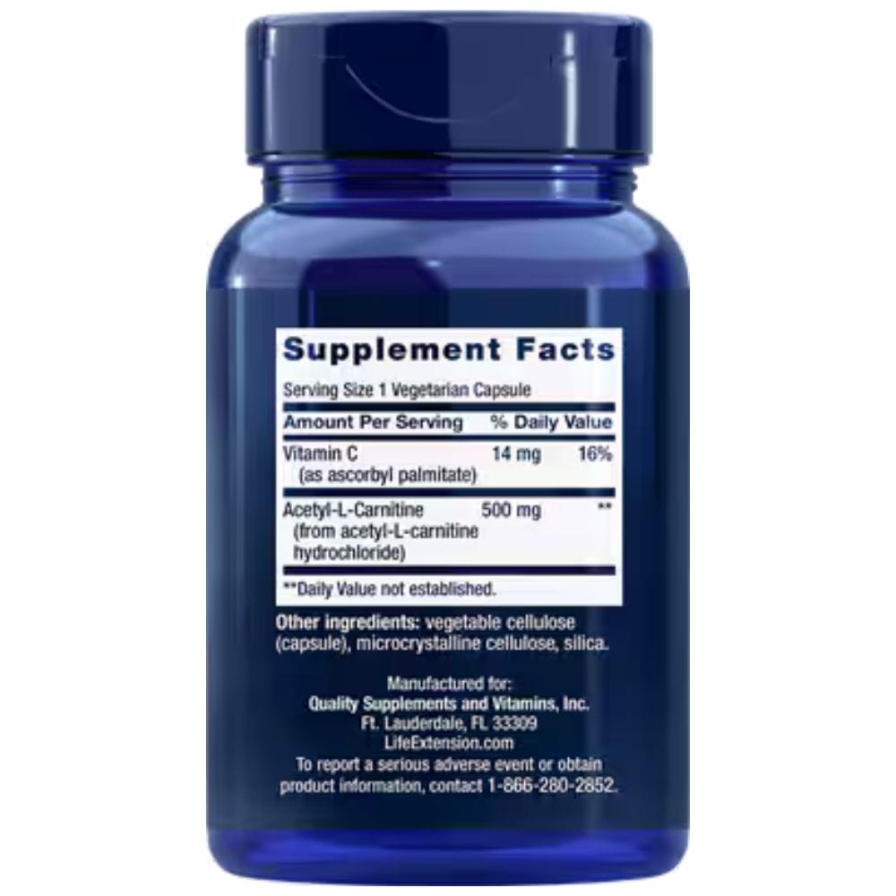 Life Extension Acetil-L-Carnitina 500 mg - 100 Cápsulas - Imagen 2
