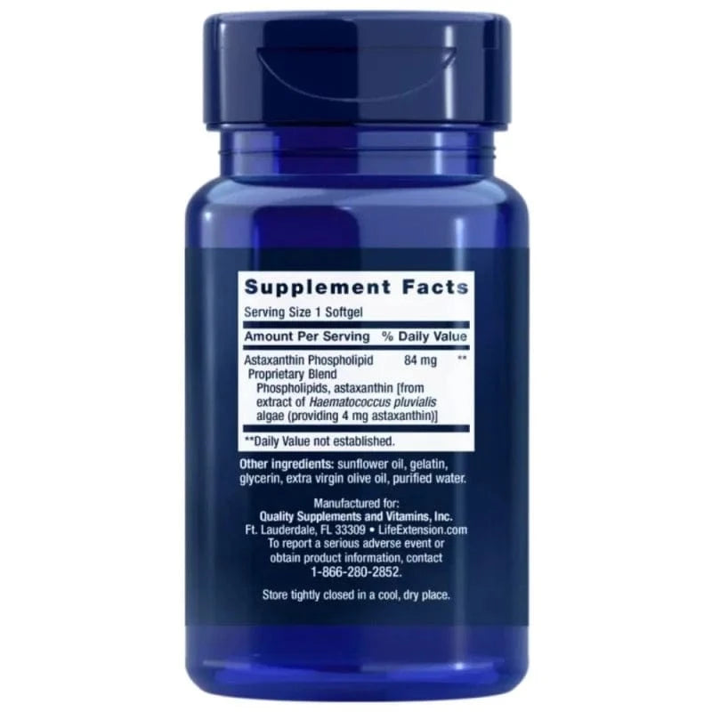 Life Extension Astaxantina 4 mg con fosfolípidos - 30 cápsulas blandas - Imagen 2