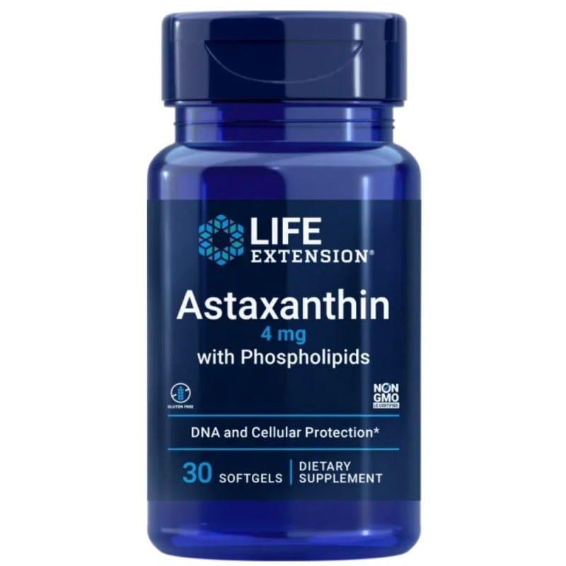 Life Extension Astaxantina 4 mg con fosfolípidos - 30 cápsulas blandas