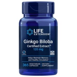 Life Extension Ginkgo Biloba Certified Extract™ 120 mg - 365 Cápsulas