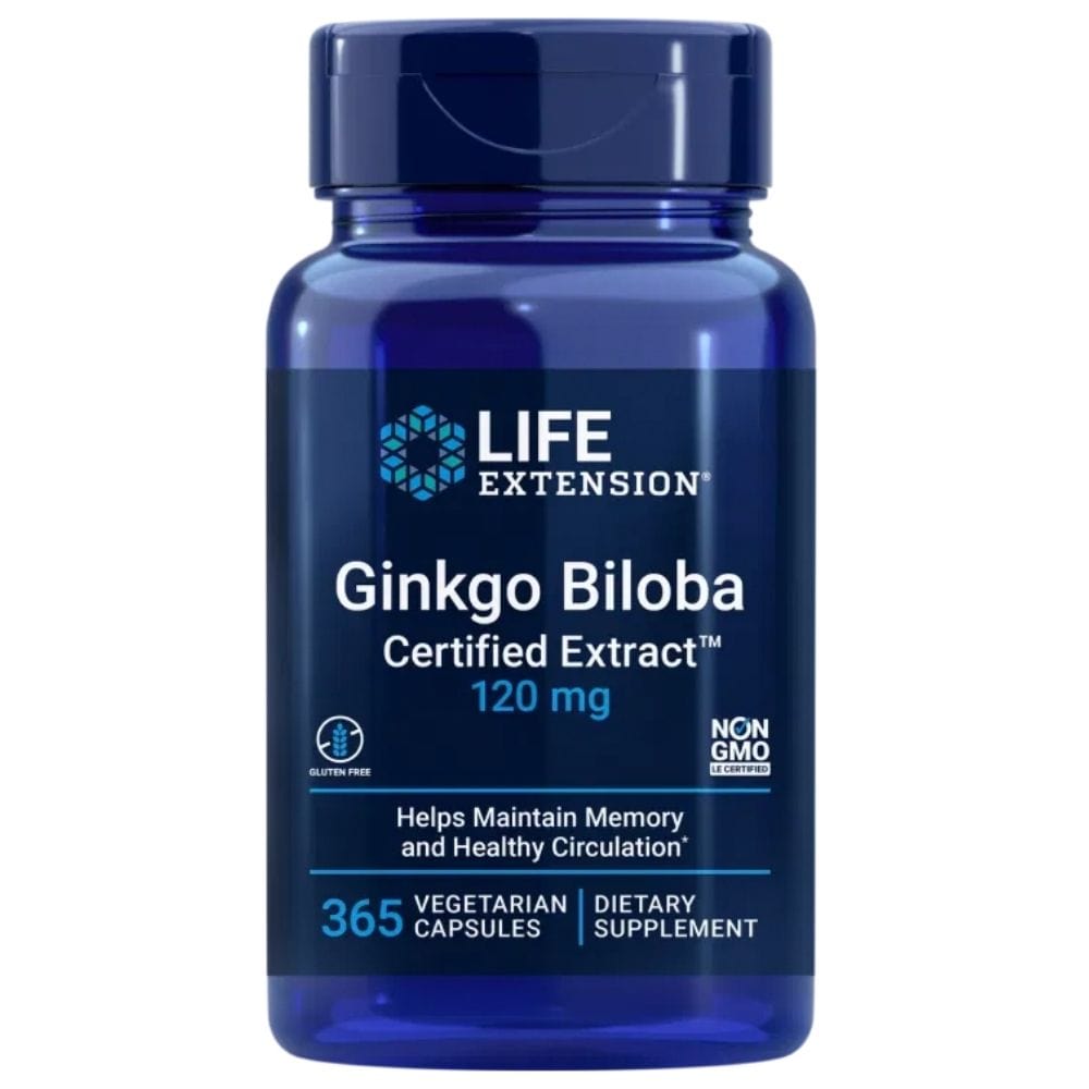 Life Extension Ginkgo Biloba Certified Extract™ 120 mg - 365 Cápsulas