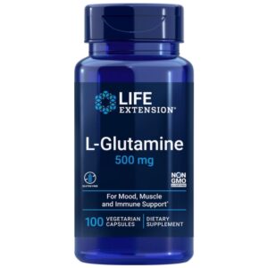 Life Extension L-Glutamina 500 mg - 100 Cápsulas Vegetales