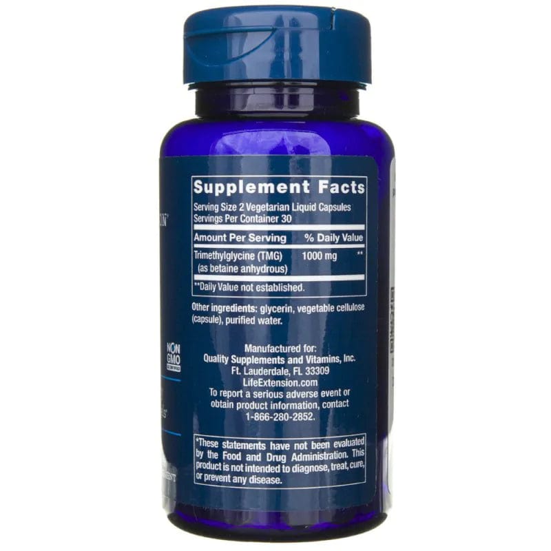 Life Extension TMG 500 mg - 60 Cápsulas Vegetales - Imagen 2