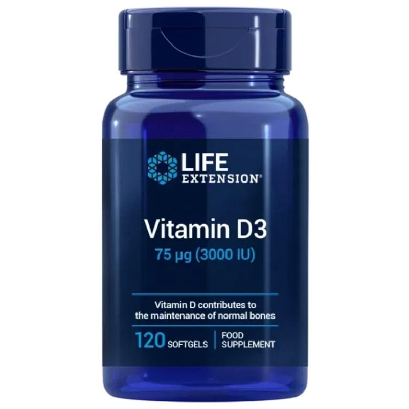Life Extension Vitamina D3 75 mcg (3000 UI) EU - 120 Cápsulas blandas