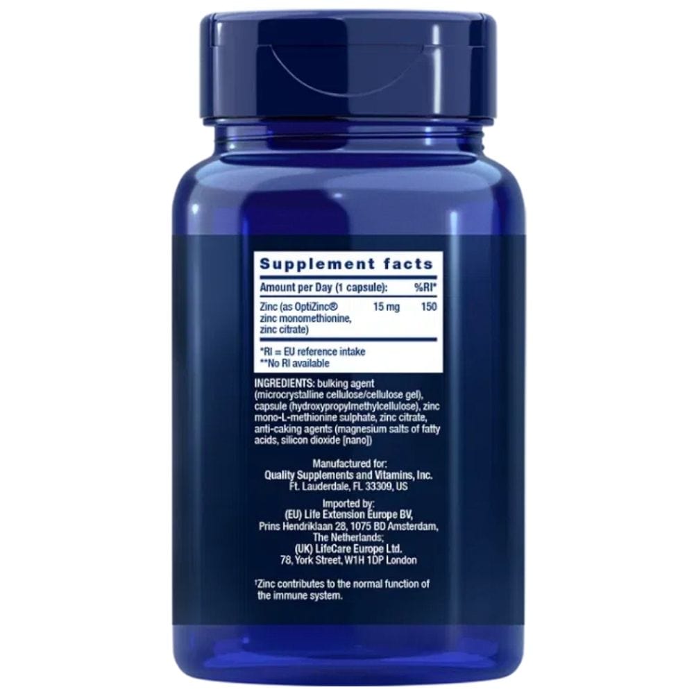 Life Extension Zinc Caps 15 mg - 150 Cápsulas - Imagen 2