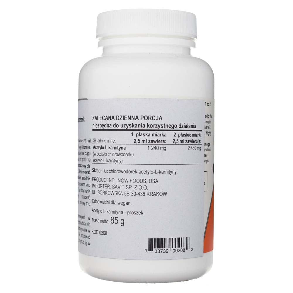 Now Foods Acetil-L-Carnitina Pura en Polvo - 85 g - Imagen 2