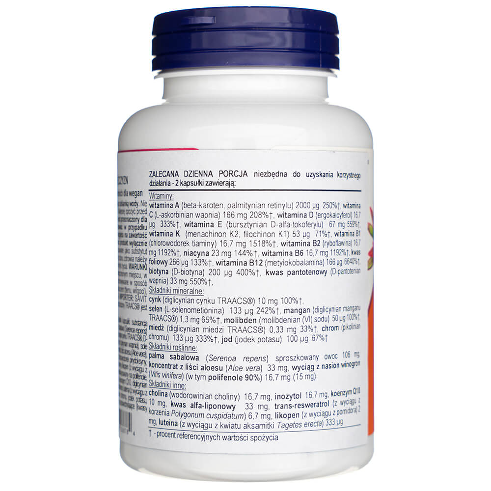Now Foods ADAM Men's Multiple Vitamin - 90 Cápsulas vegetales - Imagen 2