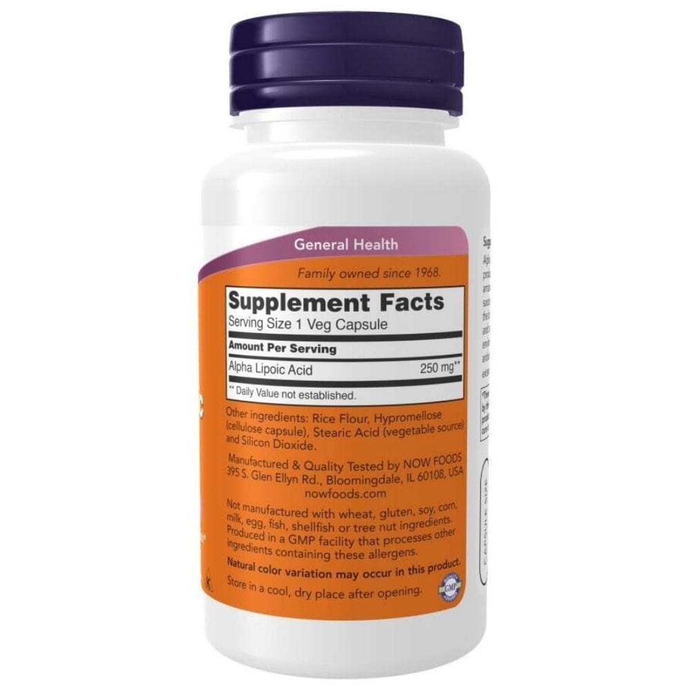 Now Foods Ácido Alfa Lipoico 250 mg - 60 Cápsulas - Imagen 2