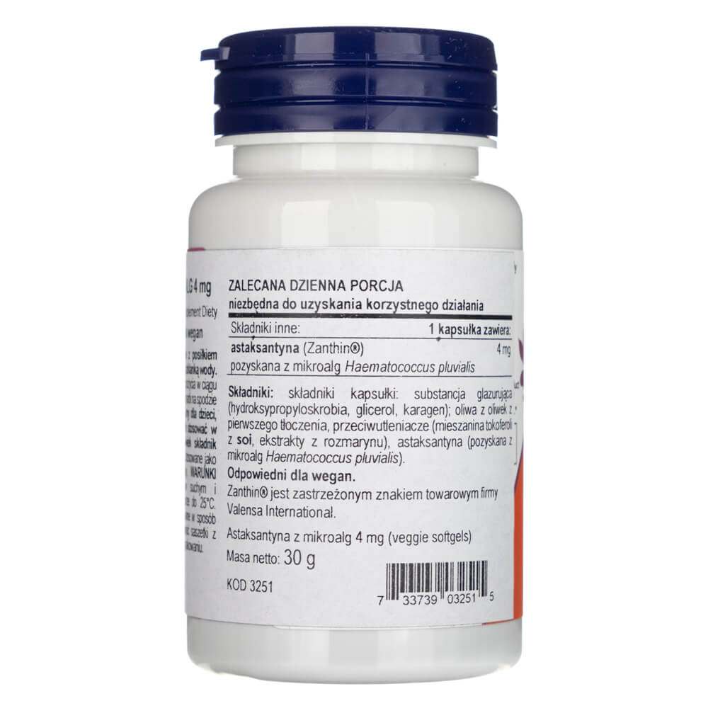 Now Foods Astaxantina 4 mg - 60 Cápsulas blandas - Imagen 3