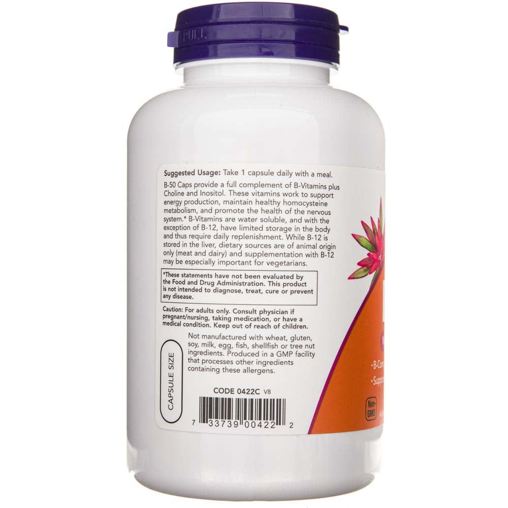 Now Foods B-50 - 250 Cápsulas Vegetales - Imagen 3