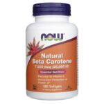 Now Foods Beta Caroteno Natural 7500 mcg (25000 UI) - 180 Cápsulas Blandas