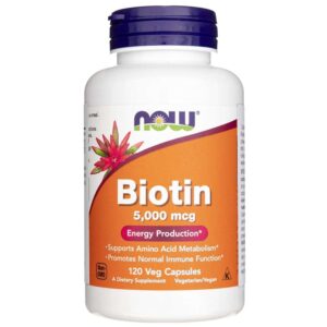 Now Foods Biotina 5000 mcg - 120 Cápsulas Vegetales