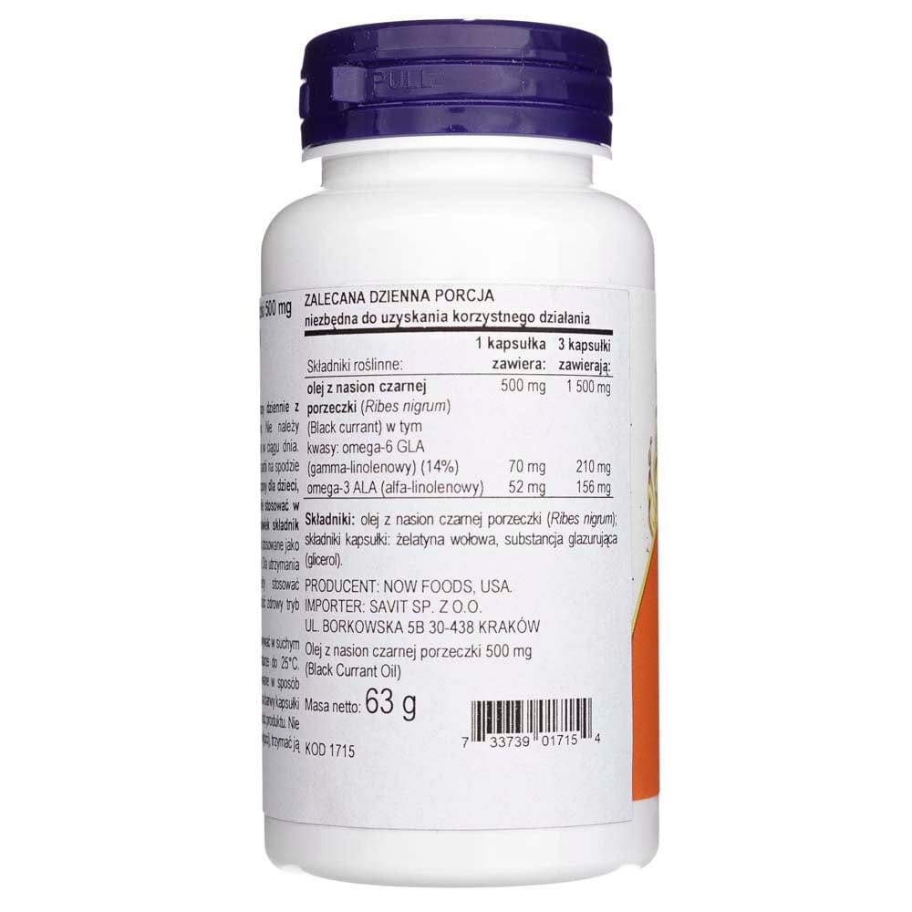 Now Foods Aceite de grosellero negro 500 mg - 100 Cápsulas blandas - Imagen 2