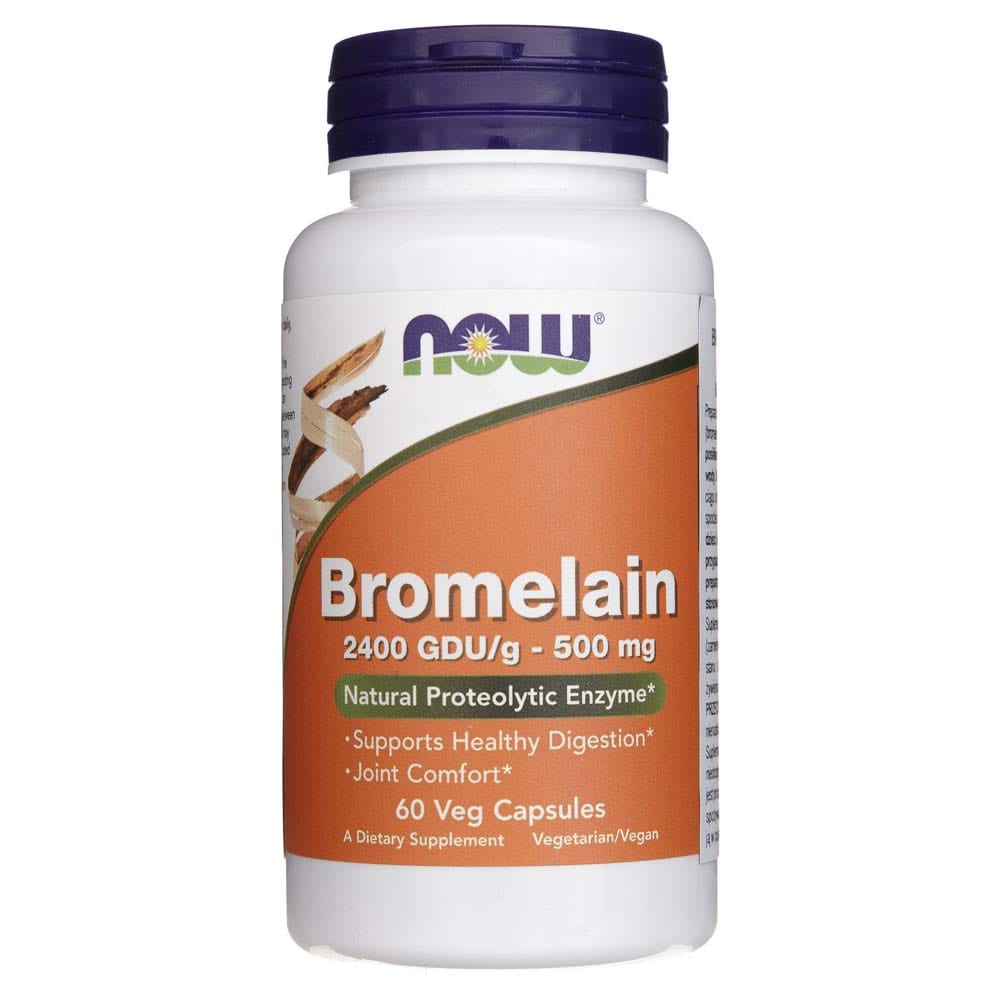 Now Foods Bromelina 2400 GDU/g 500 mg - 60 Cápsulas Vegetales