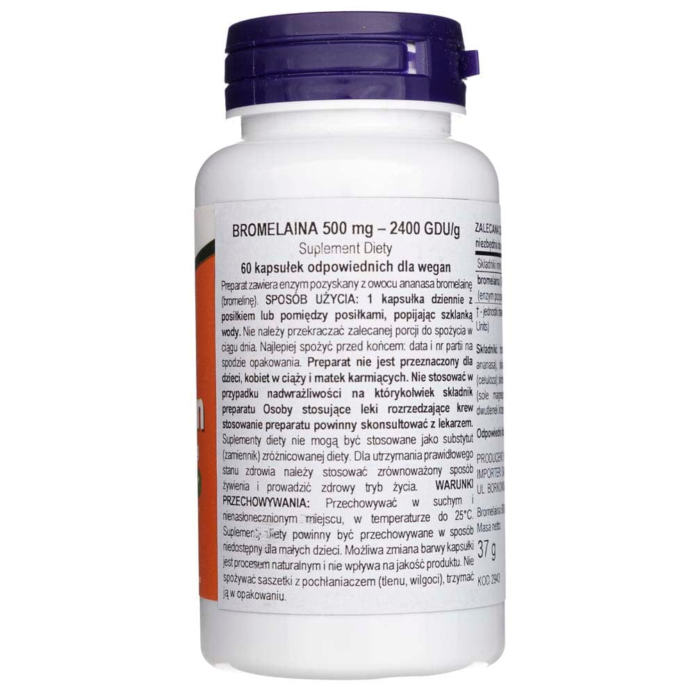 Now Foods Bromelina 2400 GDU/g 500 mg - 60 Cápsulas Vegetales - Imagen 3