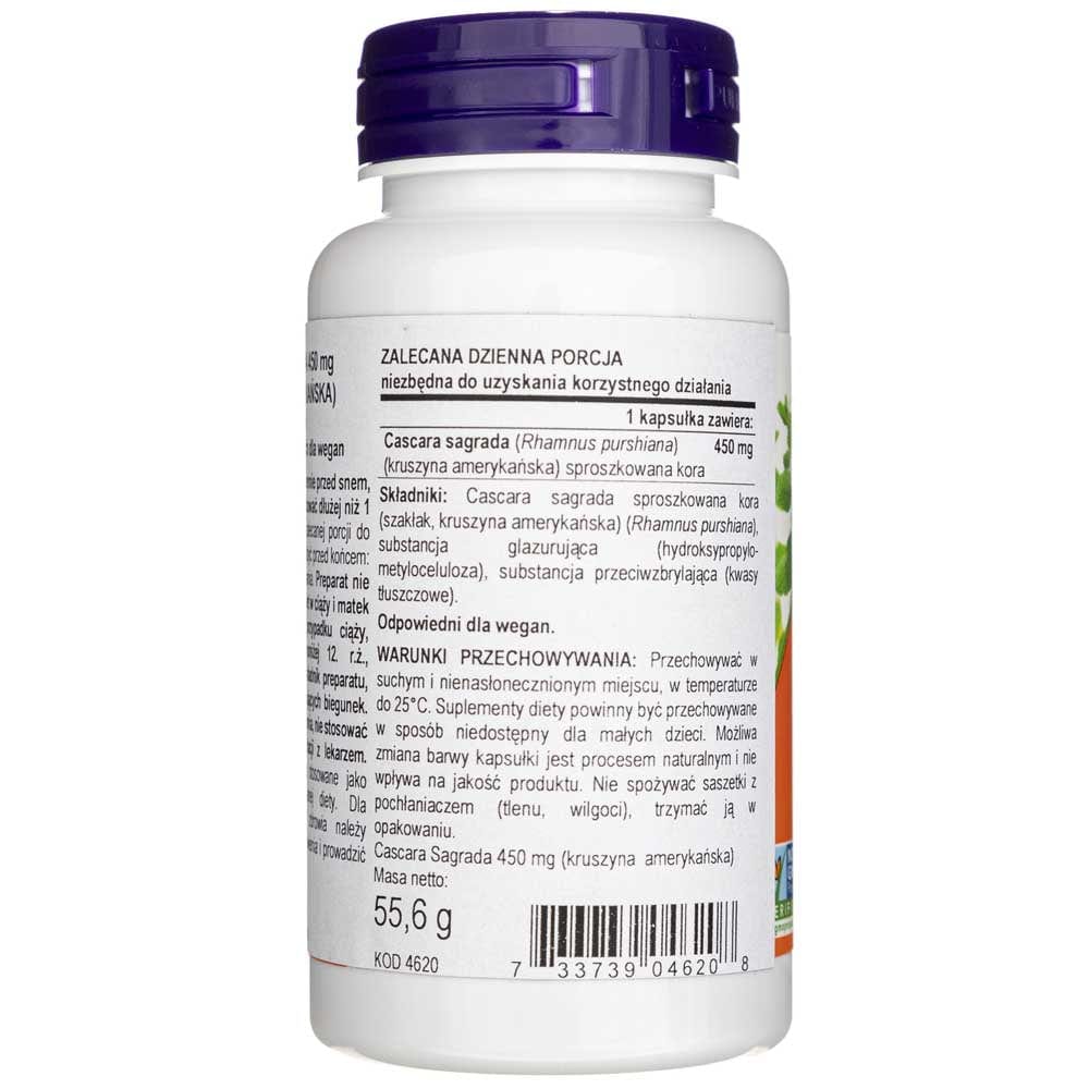 Now Foods Cáscara Sagrada 450 mg - 100 Cápsulas Vegetales - Imagen 2
