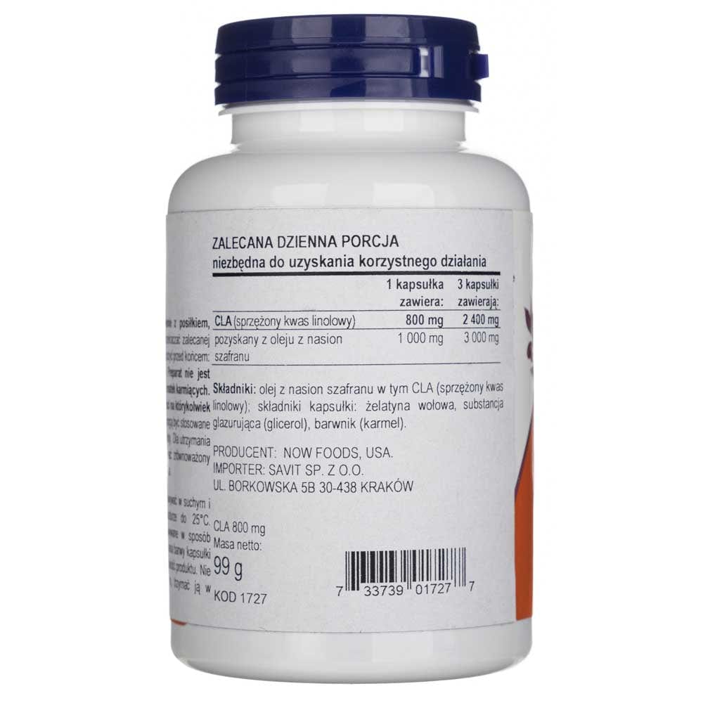 Now Foods CLA (Ácido Linoleico Conjugado) 800 mg - 90 Cápsulas blandas - Imagen 2