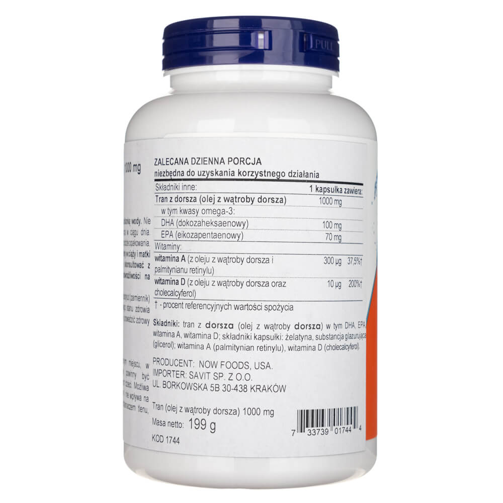 Now Foods Aceite de hígado de bacalao, Extra Strength 1000 mg - 180 cápsulas blandas - Imagen 3