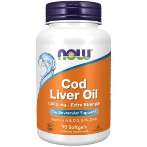 Now Foods Aceite de hígado de bacalao, Extra Strength 1000 mg - 90 cápsulas blandas