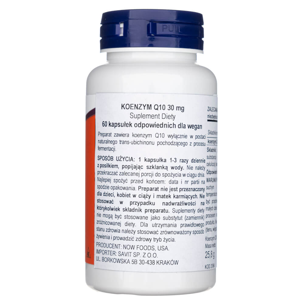 Now Foods CoQ10 30 mg - 60 Cápsulas Vegetales - Imagen 2