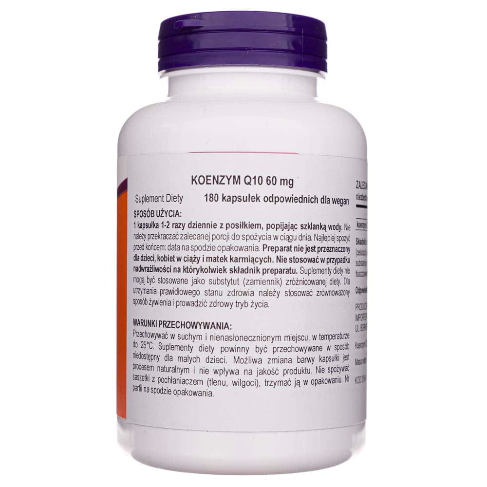 Now Foods CoQ10 60 mg - 180 Cápsulas Vegetales - Imagen 3