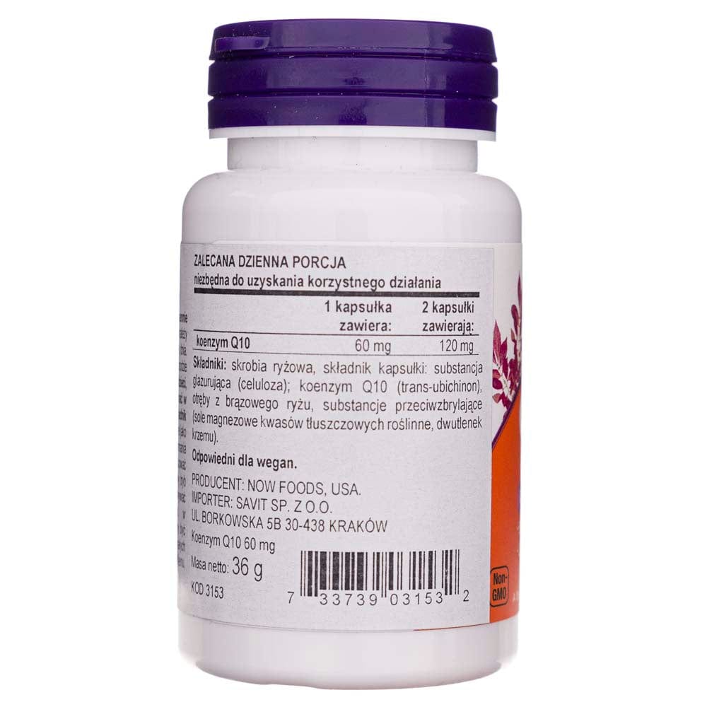 Now Foods CoQ10 60 mg - 60 Cápsulas Vegetales - Imagen 2