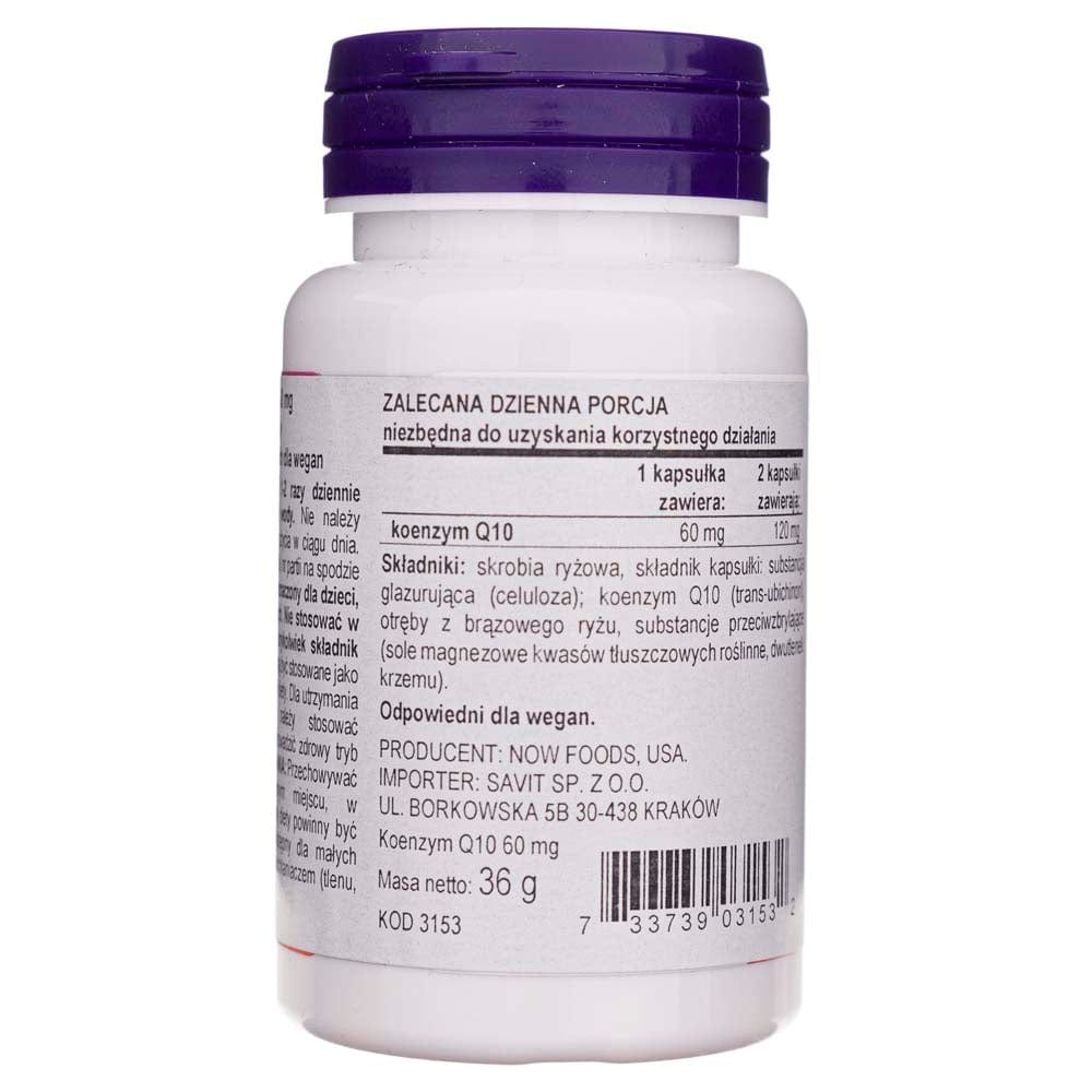 Now Foods CoQ10 60 mg - 60 Cápsulas Vegetales - Imagen 3