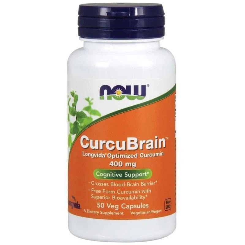 Now Foods CurcuBrain Longvida Optimizado Curcumina 400 mg - 50 Cápsulas