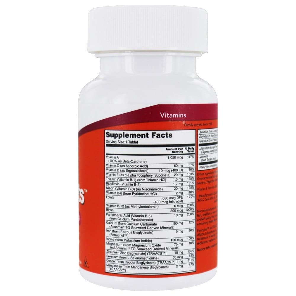 Now Foods Daily Vits, Multivitaminas y Minerales - 100 Tabletas - Imagen 2