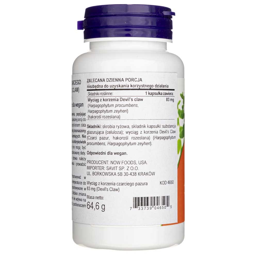 Now Foods Garra del Diablo - 100 Cápsulas Vegetales - Imagen 2