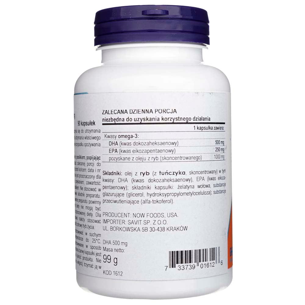 Now Foods DHA-500 Doble potencia - 90 cápsulas blandas - Imagen 2