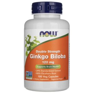 Now Foods Ginkgo Biloba doble potencia 120 mg - 100 cápsulas vegetales