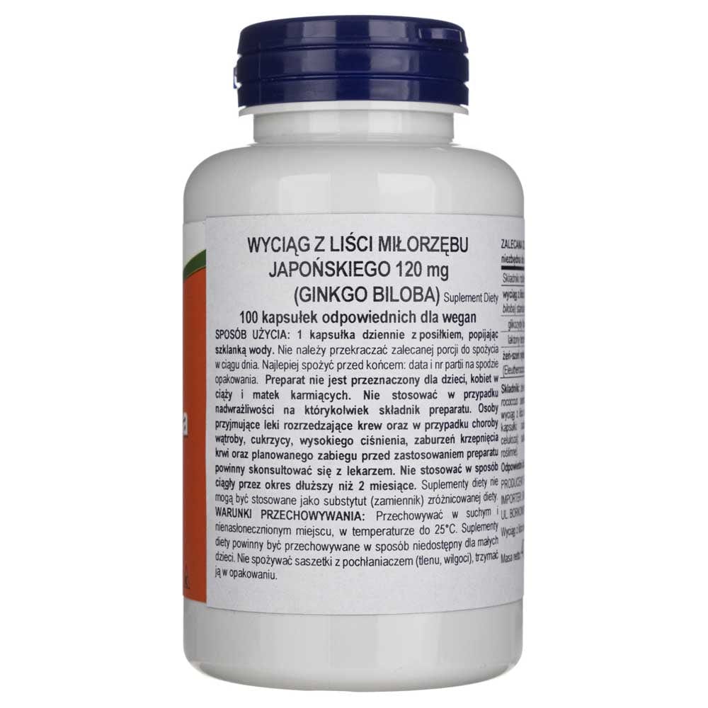 Now Foods Ginkgo Biloba doble potencia 120 mg - 100 cápsulas vegetales - Imagen 3