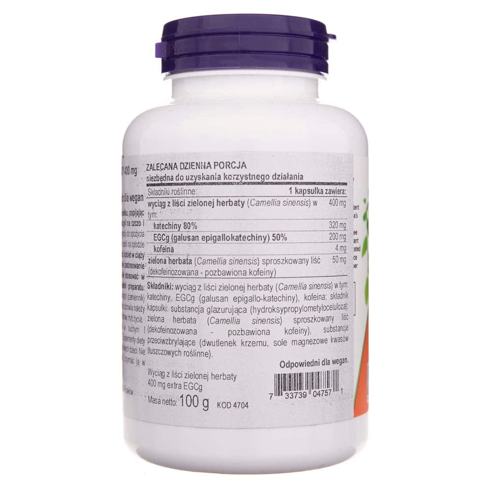 Now Foods EGCg Extracto de té verde 400 mg - 180 cápsulas vegetales - Imagen 2