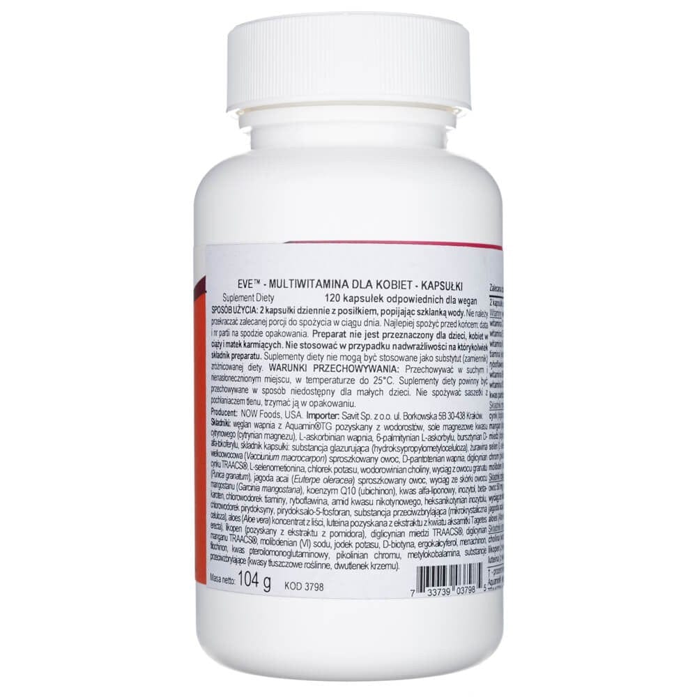 Now Foods EVE Vitaminas Múltiples para la Mujer - 120 Cápsulas vegetales - Imagen 2