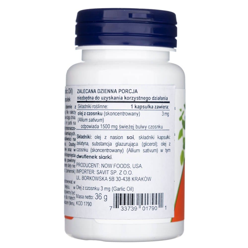 Now Foods Aceite de Ajo 1500 mg - 100 Cápsulas blandas - Imagen 3