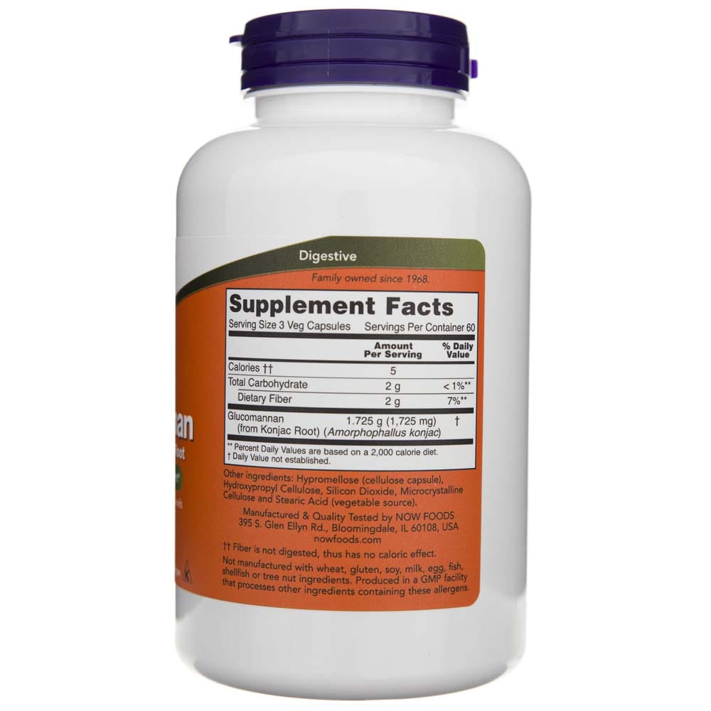 Now Foods Glucomanano 575 mg - 180 Cápsulas Vegetales - Imagen 2