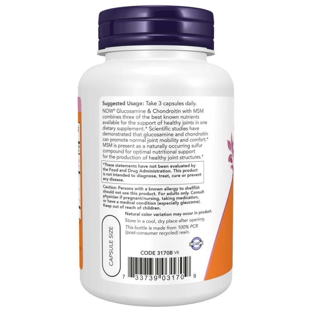 Now Foods Glucosamina y Condroitina con MSM - 90 Cápsulas - Imagen 3