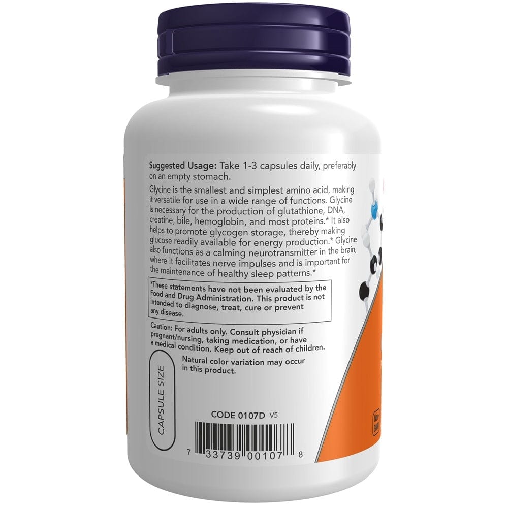 Now Foods Glicina 1000 mg - 100 Cápsulas Vegetales - Imagen 3
