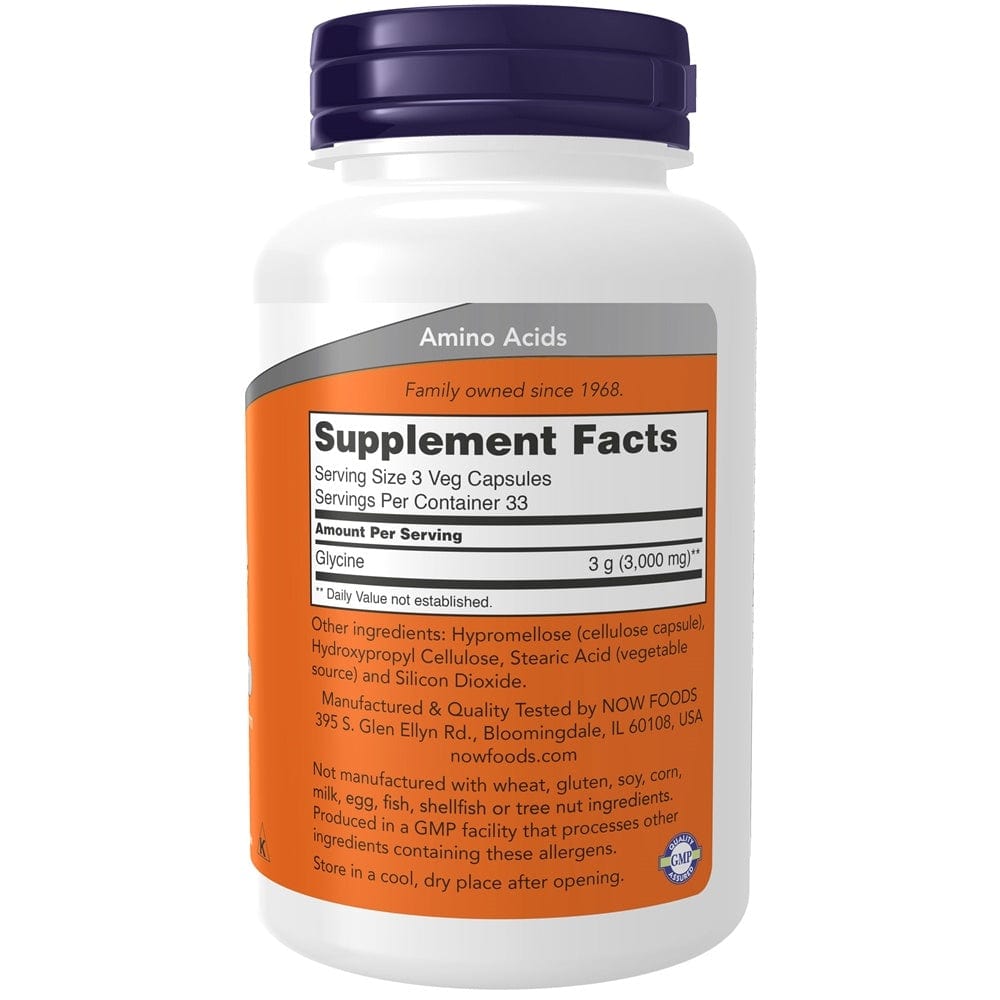Now Foods Glicina 1000 mg - 100 Cápsulas Vegetales - Imagen 2