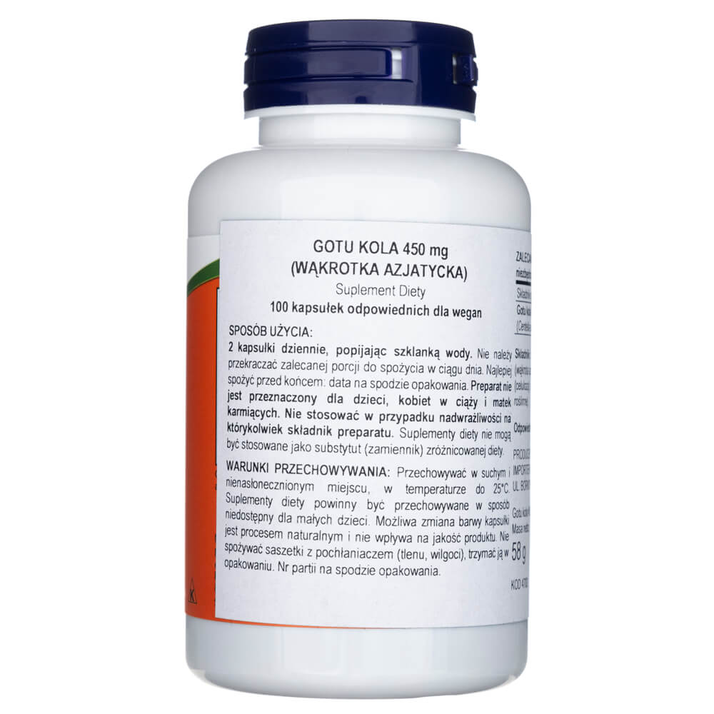 Now Foods Gotu Kola 450 mg - 100 Cápsulas Vegetales - Imagen 2