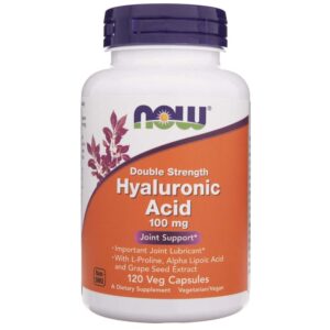 Now Foods Ácido Hialurónico, Doble Fuerza 100 mg - 120 Cápsulas Vegetales