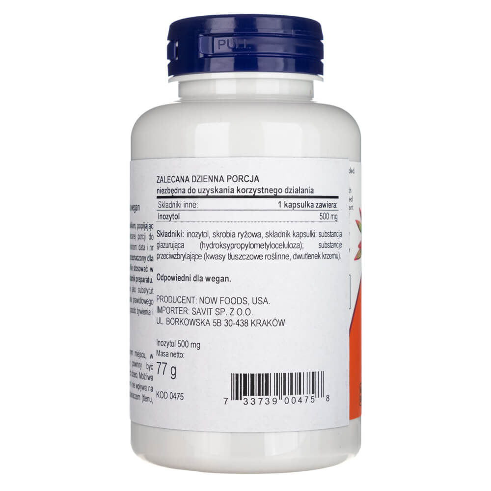 Now Foods Inositol 500 mg - 100 Cápsulas Vegetales - Imagen 3