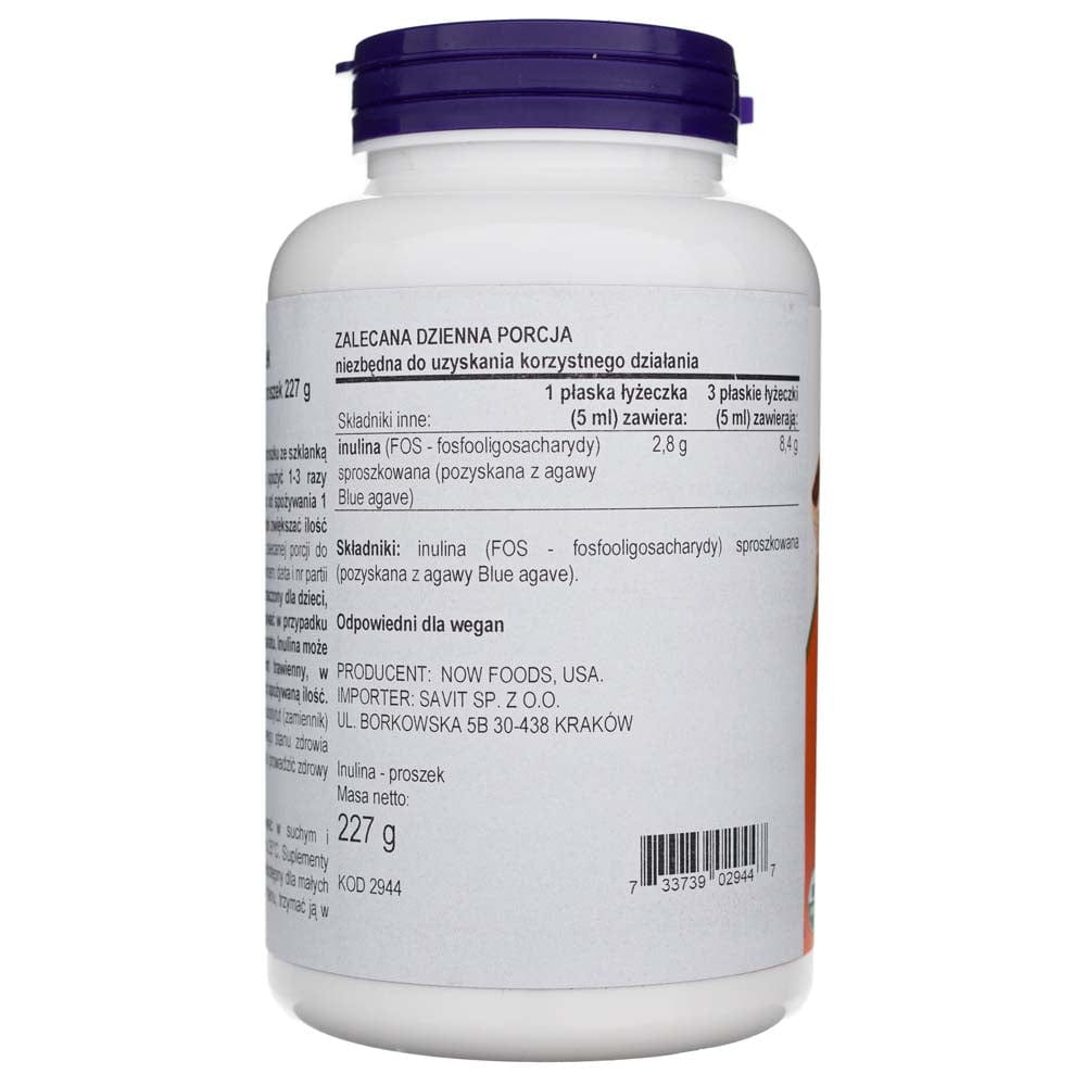 Now Foods Inulina Prebiótica Pura en Polvo, BIO - 227 g - Imagen 2