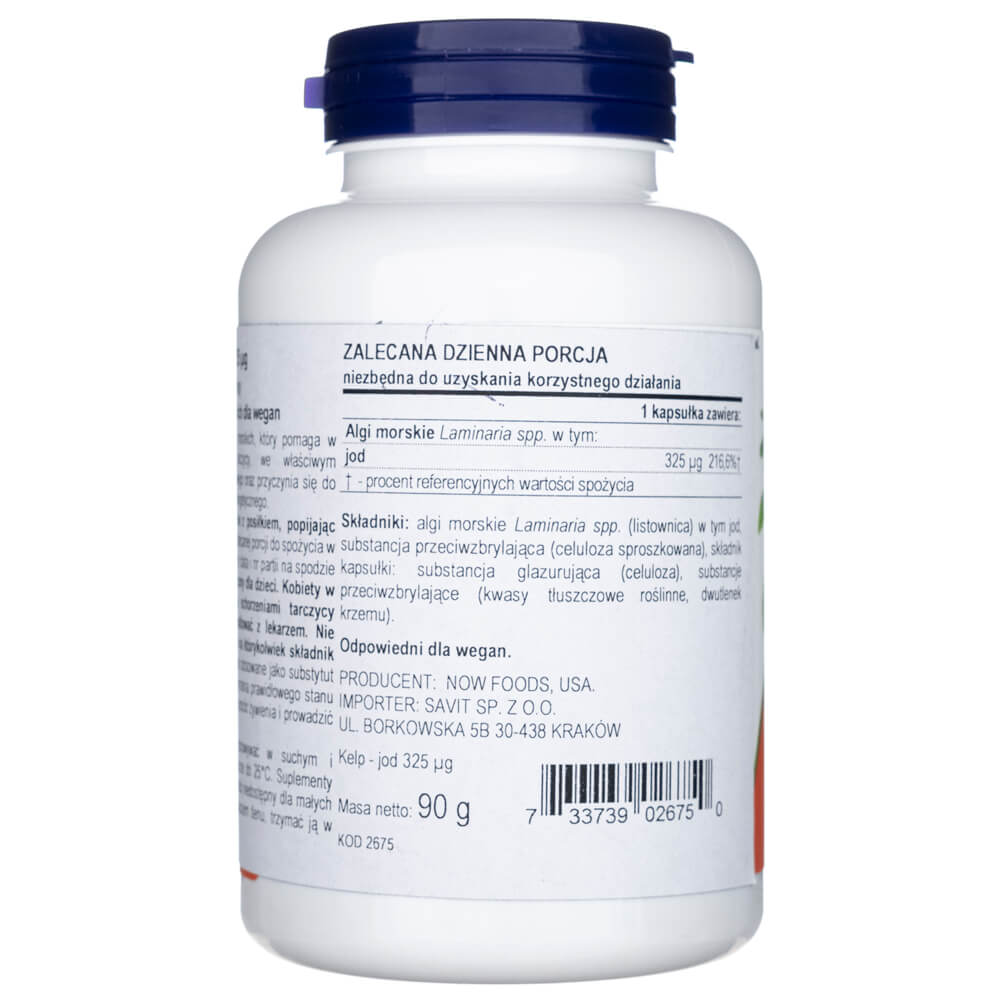 Now Foods Kelp 325 mcg - 250 Cápsulas Vegetales - Imagen 3