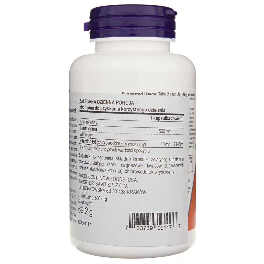 Now Foods L-Metionina 500 mg - 100 Cápsulas - Imagen 2