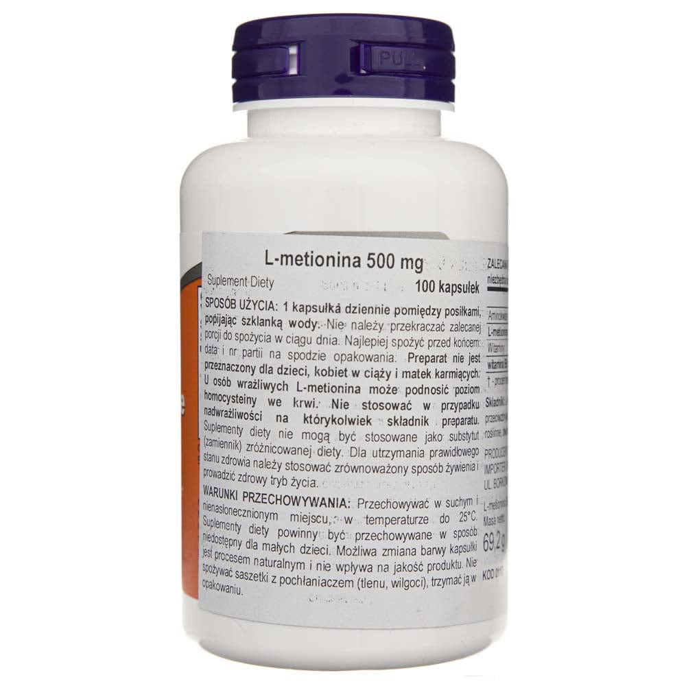 Now Foods L-Metionina 500 mg - 100 Cápsulas - Imagen 3